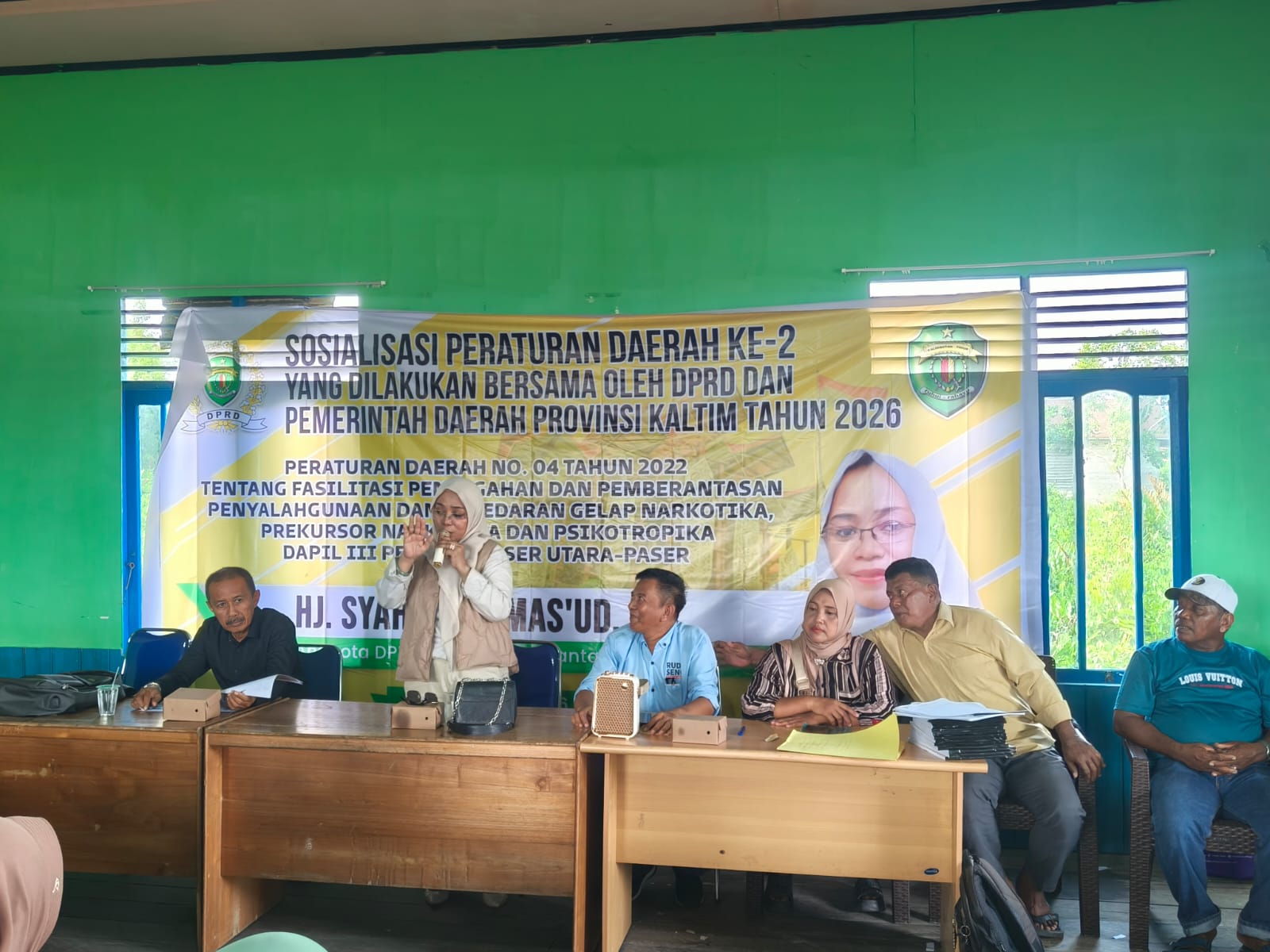 Perkuat Peran Masyarakat, Hj. Syahariah Masud Gelar Sosper Bahaya Narkotika di Long Kali